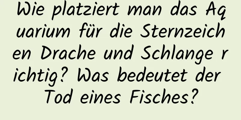 Wie platziert man das Aquarium für die Sternzeichen Drache und Schlange richtig? Was bedeutet der Tod eines Fisches?