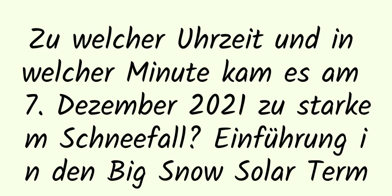 Zu welcher Uhrzeit und in welcher Minute kam es am 7. Dezember 2021 zu starkem Schneefall? Einführung in den Big Snow Solar Term