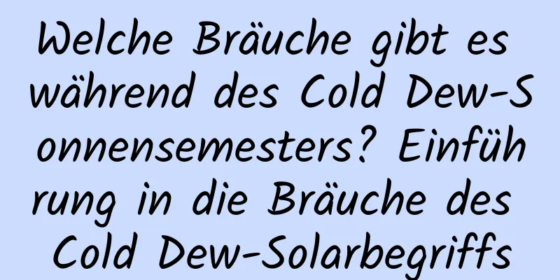 Welche Bräuche gibt es während des Cold Dew-Sonnensemesters? Einführung in die Bräuche des Cold Dew-Solarbegriffs