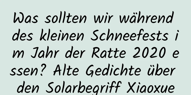 Was sollten wir während des kleinen Schneefests im Jahr der Ratte 2020 essen? Alte Gedichte über den Solarbegriff Xiaoxue