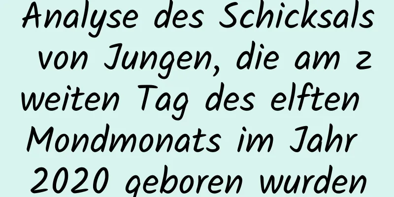 Analyse des Schicksals von Jungen, die am zweiten Tag des elften Mondmonats im Jahr 2020 geboren wurden