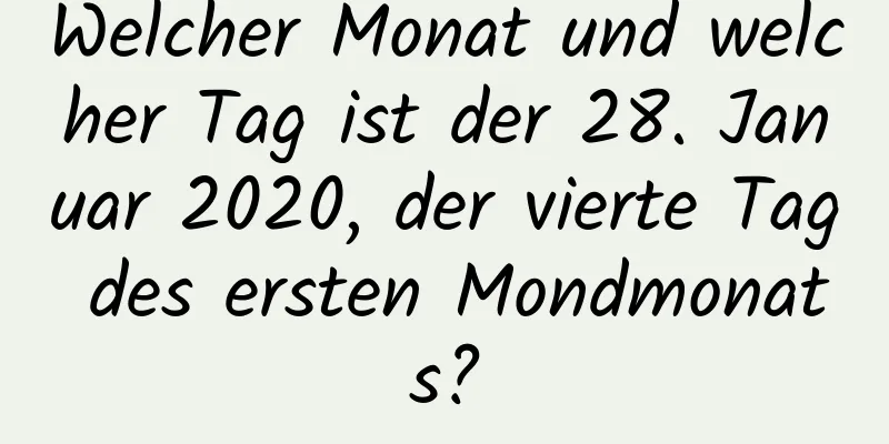 Welcher Monat und welcher Tag ist der 28. Januar 2020, der vierte Tag des ersten Mondmonats?