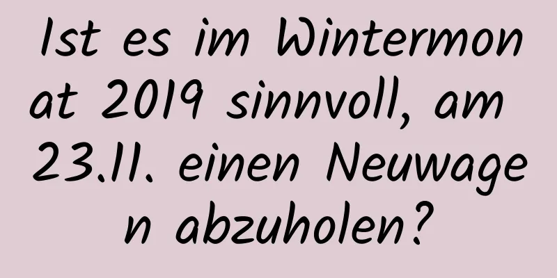 Ist es im Wintermonat 2019 sinnvoll, am 23.11. einen Neuwagen abzuholen?
