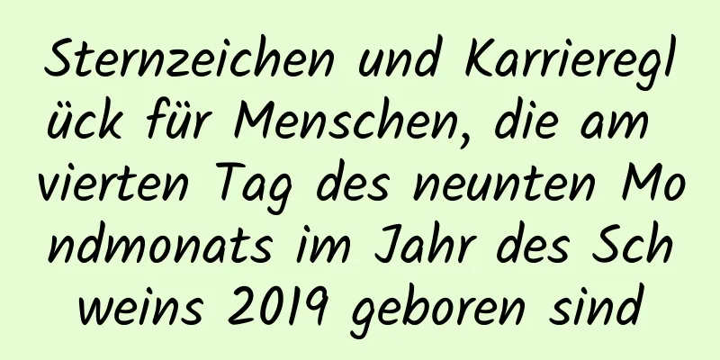 Sternzeichen und Karriereglück für Menschen, die am vierten Tag des neunten Mondmonats im Jahr des Schweins 2019 geboren sind