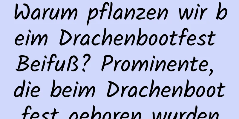 Warum pflanzen wir beim Drachenbootfest Beifuß? Prominente, die beim Drachenbootfest geboren wurden