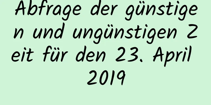 Abfrage der günstigen und ungünstigen Zeit für den 23. April 2019