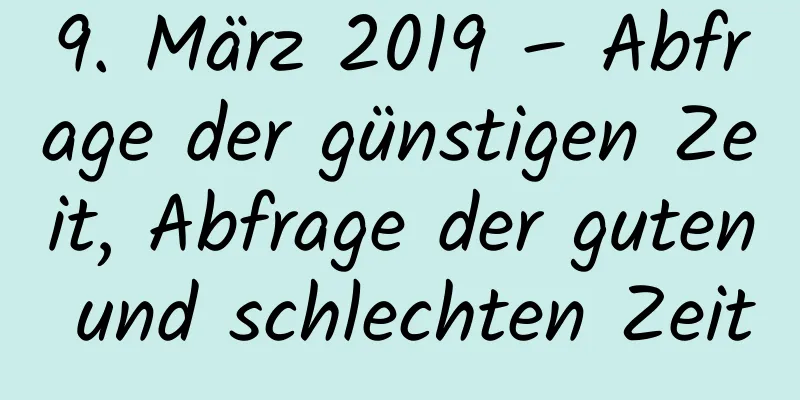 9. März 2019 – Abfrage der günstigen Zeit, Abfrage der guten und schlechten Zeit
