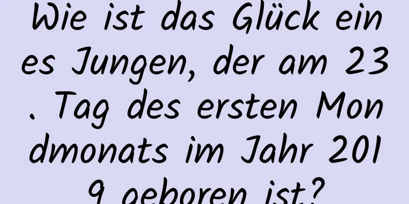 Wie ist das Glück eines Jungen, der am 23. Tag des ersten Mondmonats im Jahr 2019 geboren ist?