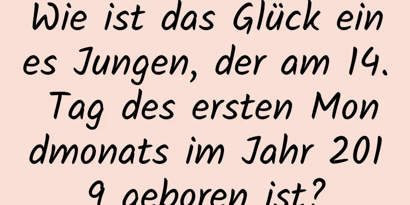 Wie ist das Glück eines Jungen, der am 14. Tag des ersten Mondmonats im Jahr 2019 geboren ist?