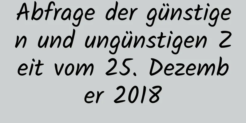 Abfrage der günstigen und ungünstigen Zeit vom 25. Dezember 2018