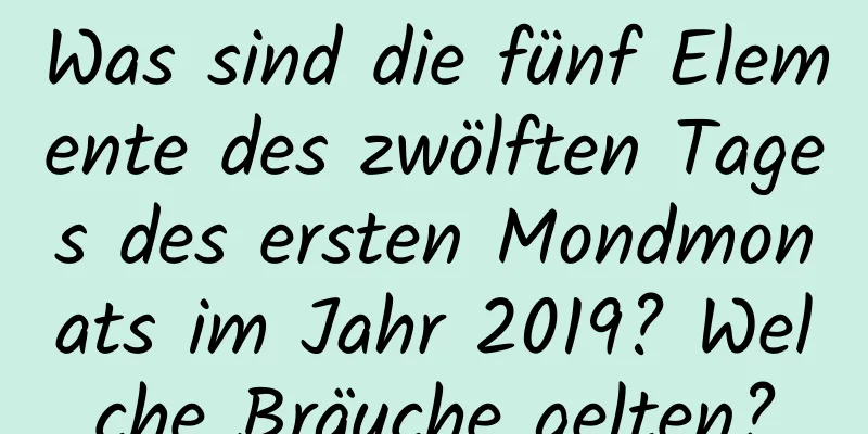 Was sind die fünf Elemente des zwölften Tages des ersten Mondmonats im Jahr 2019? Welche Bräuche gelten?