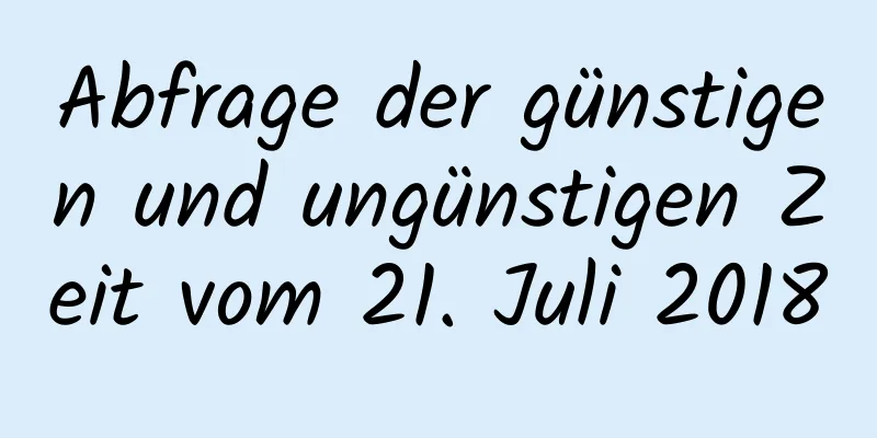 Abfrage der günstigen und ungünstigen Zeit vom 21. Juli 2018