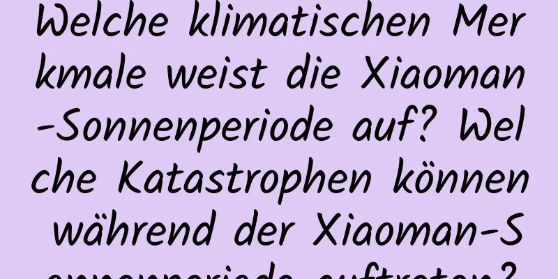 Welche klimatischen Merkmale weist die Xiaoman-Sonnenperiode auf? Welche Katastrophen können während der Xiaoman-Sonnenperiode auftreten?