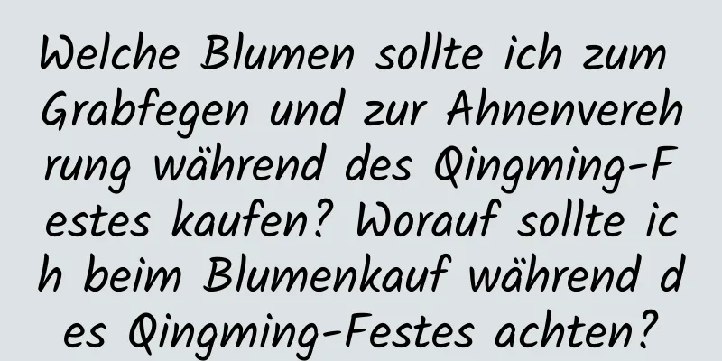 Welche Blumen sollte ich zum Grabfegen und zur Ahnenverehrung während des Qingming-Festes kaufen? Worauf sollte ich beim Blumenkauf während des Qingming-Festes achten?