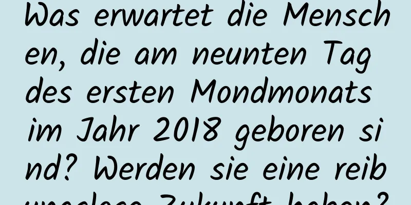 Was erwartet die Menschen, die am neunten Tag des ersten Mondmonats im Jahr 2018 geboren sind? Werden sie eine reibungslose Zukunft haben?