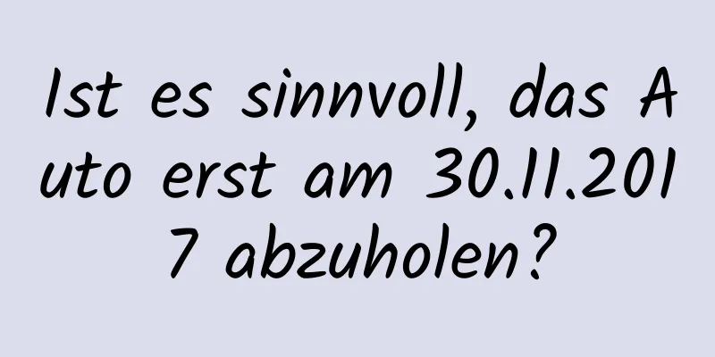 Ist es sinnvoll, das Auto erst am 30.11.2017 abzuholen?