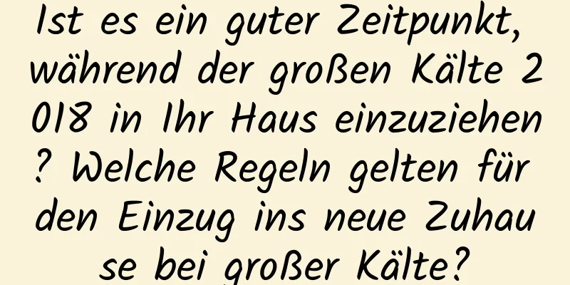 Ist es ein guter Zeitpunkt, während der großen Kälte 2018 in Ihr Haus einzuziehen? Welche Regeln gelten für den Einzug ins neue Zuhause bei großer Kälte?