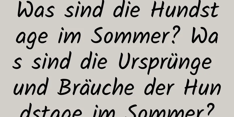 Was sind die Hundstage im Sommer? Was sind die Ursprünge und Bräuche der Hundstage im Sommer?