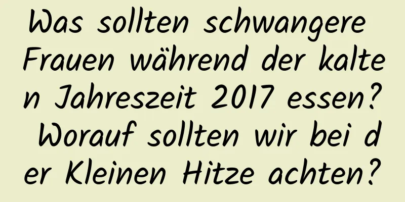 Was sollten schwangere Frauen während der kalten Jahreszeit 2017 essen? Worauf sollten wir bei der Kleinen Hitze achten?