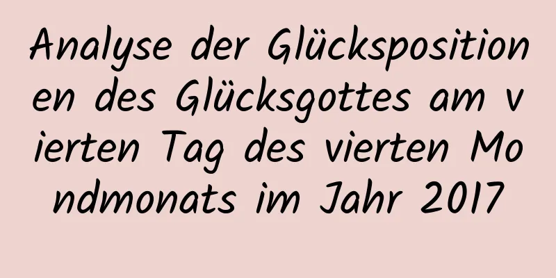 Analyse der Glückspositionen des Glücksgottes am vierten Tag des vierten Mondmonats im Jahr 2017