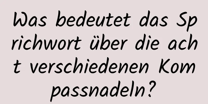 Was bedeutet das Sprichwort über die acht verschiedenen Kompassnadeln?