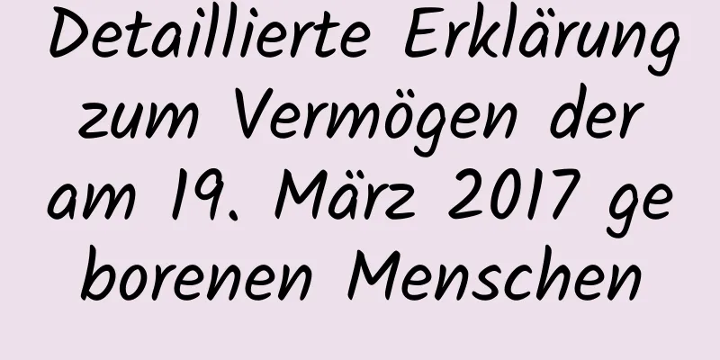 Detaillierte Erklärung zum Vermögen der am 19. März 2017 geborenen Menschen