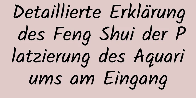 Detaillierte Erklärung des Feng Shui der Platzierung des Aquariums am Eingang