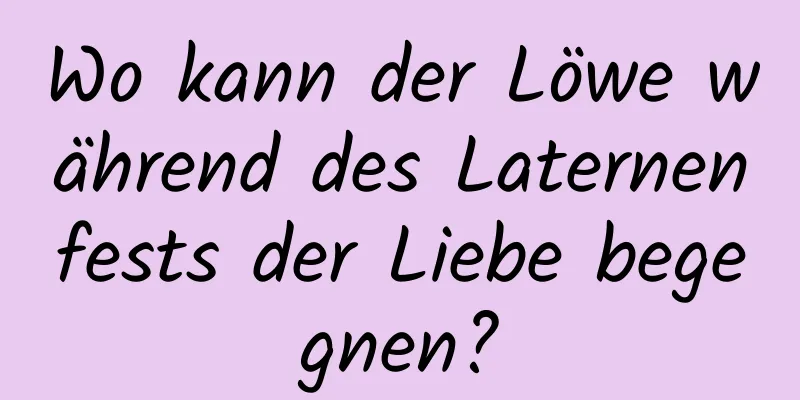 Wo kann der Löwe während des Laternenfests der Liebe begegnen?
