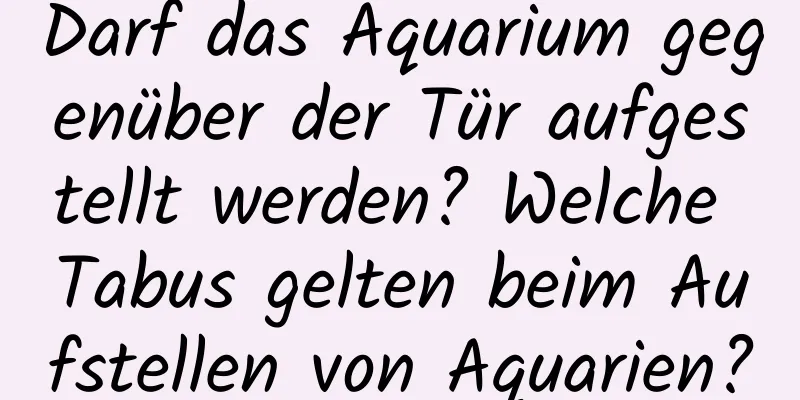 Darf das Aquarium gegenüber der Tür aufgestellt werden? Welche Tabus gelten beim Aufstellen von Aquarien?